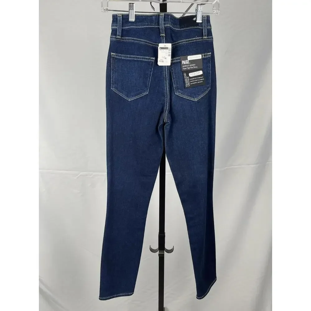 Paige Margot Skinny High Rise Cropped Ankle Skinny Jeans Blue Size 25 - Picture 2 of 5
